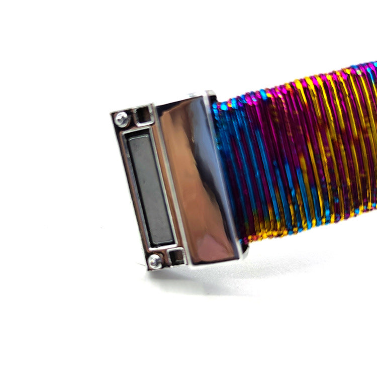 Pulsera de cuero de hebilla de imán de diamantes de imitación al por mayor